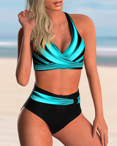 Liliana™ | Bikini Imprimé à Col Croisé