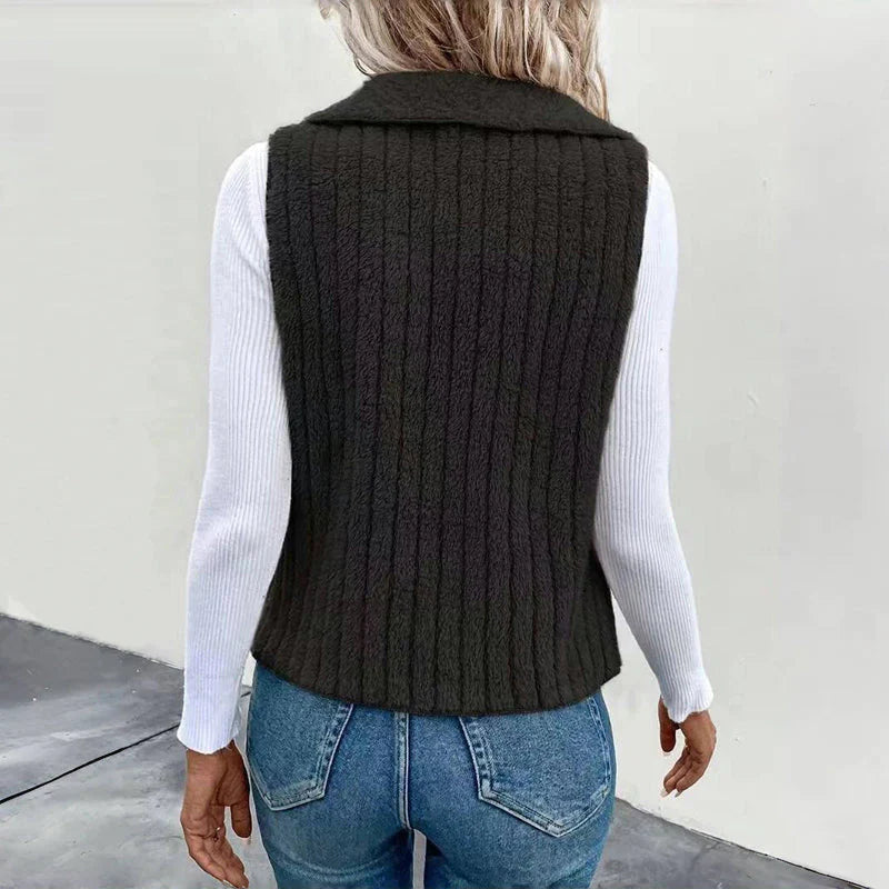 Ulrika™ | Gilet Tricoté avec Texture