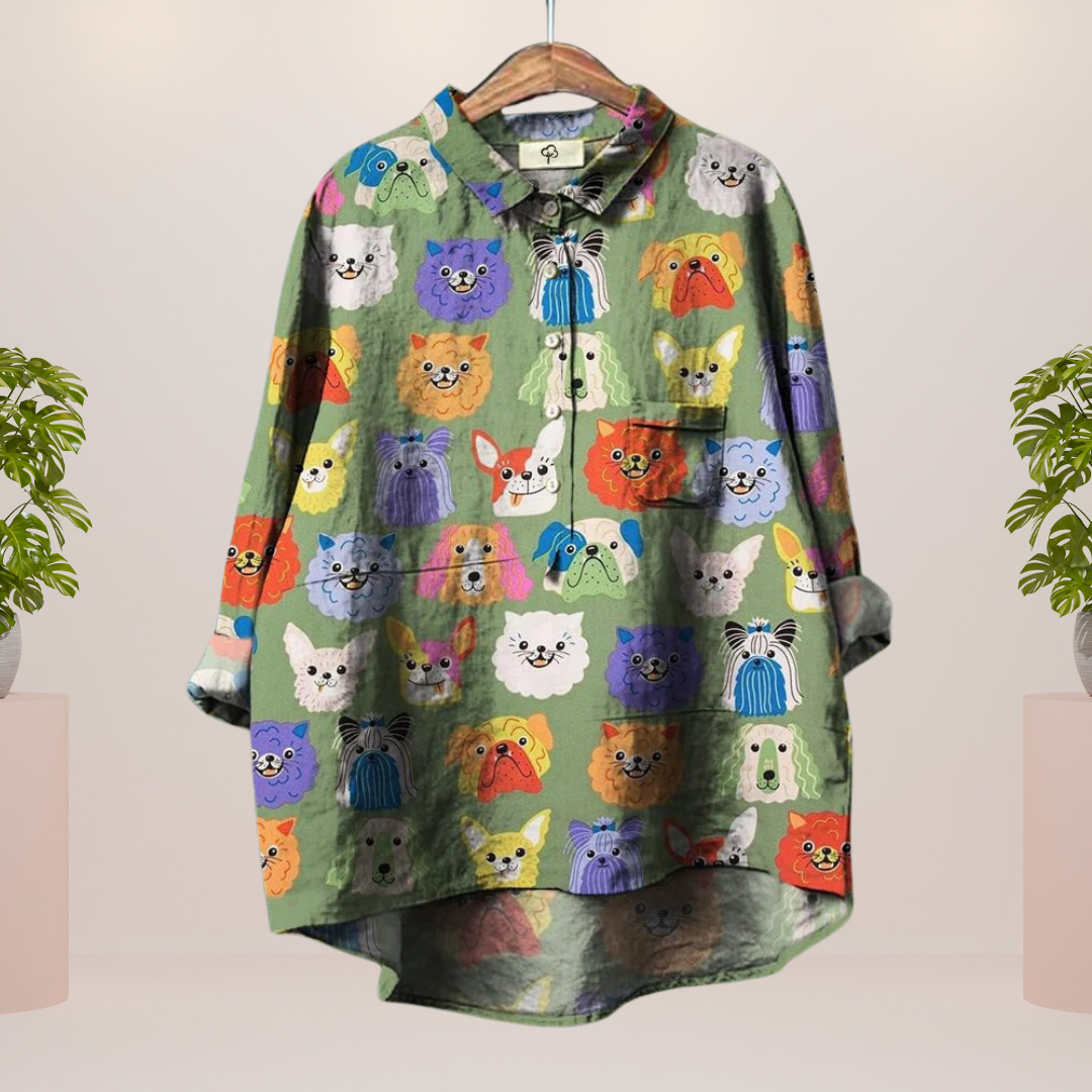 Isaline™ | T-shirt Artistique à Motif Canin