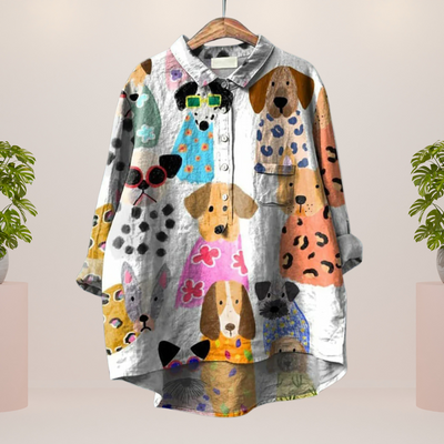 Isaline™ | T-shirt Artistique à Motif Canin