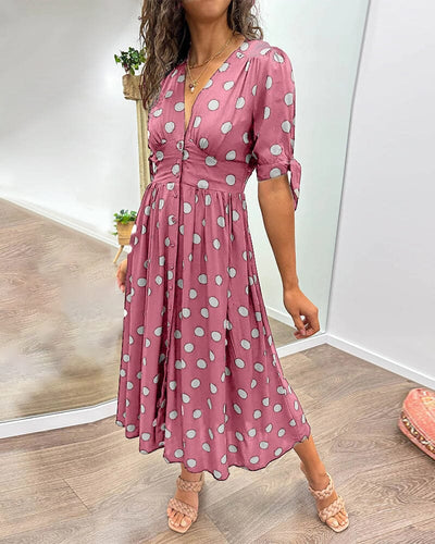 Melody™ | Robe à Pois avec Décolleté en V
