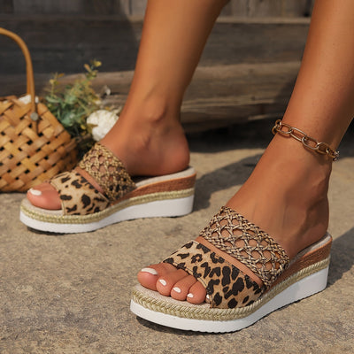 Luma™ | Mules Compensées Léopard