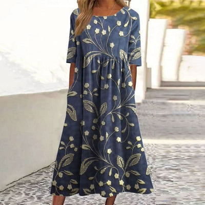 Wendy™ | Robe Midi Brodée Décontractée