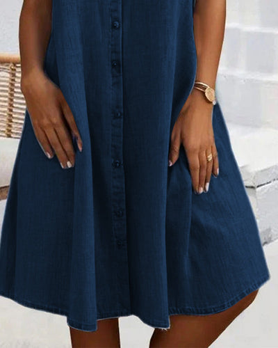 Mirjam™ | Robe à Manches Courtes avec Col Revers et Boutons