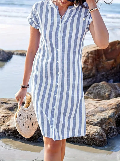 Soline™ | Robe boutonnée rayée