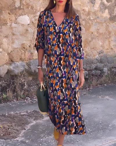 Violetta™ | Robe Longue à Motifs Rétro