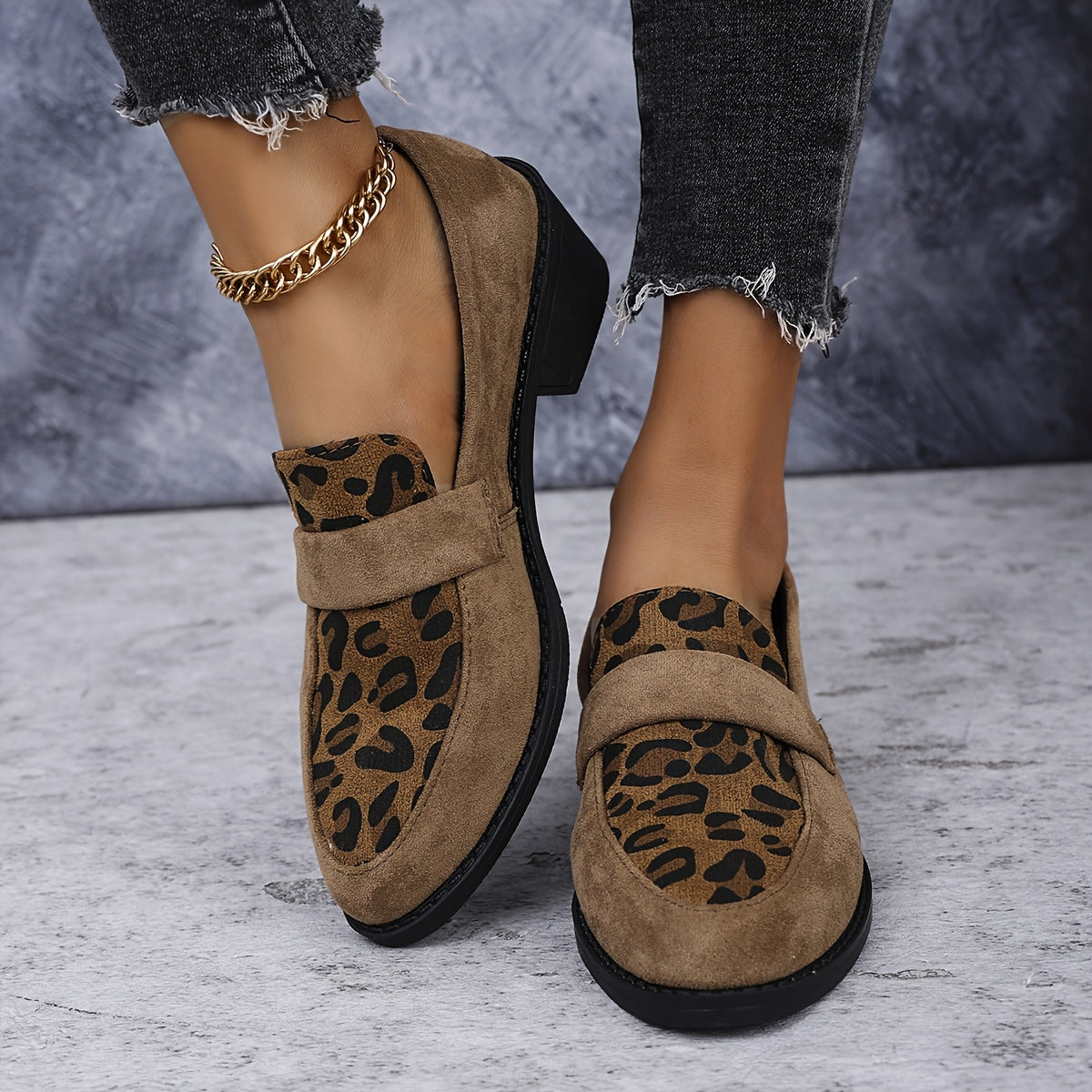 Lina™ | Mocassins à Talon Léopard