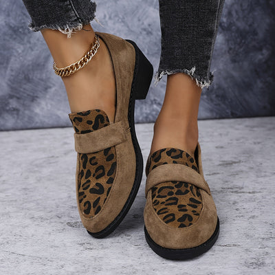 Lina™ | Mocassins à Talon Léopard