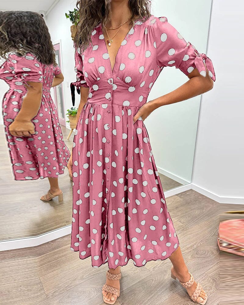 Melody™ | Robe à Pois avec Décolleté en V