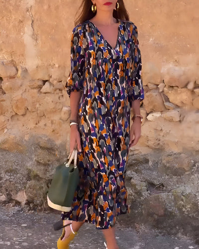 Violetta™ | Robe Longue à Motifs Rétro