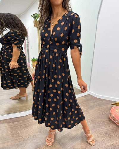 Melody™ | Robe à Pois avec Décolleté en V