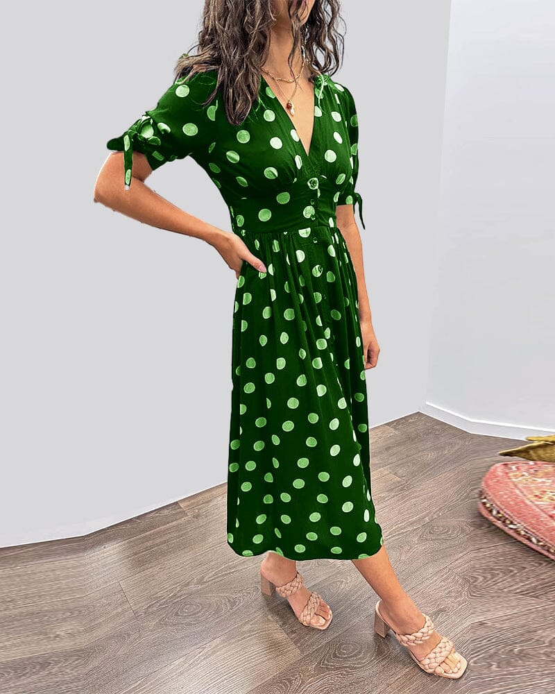 Melody™ | Robe à Pois avec Décolleté en V