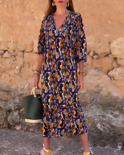 Violetta™ | Robe Longue à Motifs Rétro