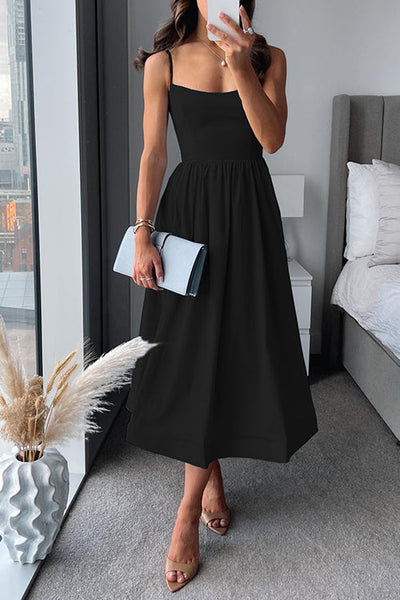Martina™ | Robe Midi à Bretelles Fines
