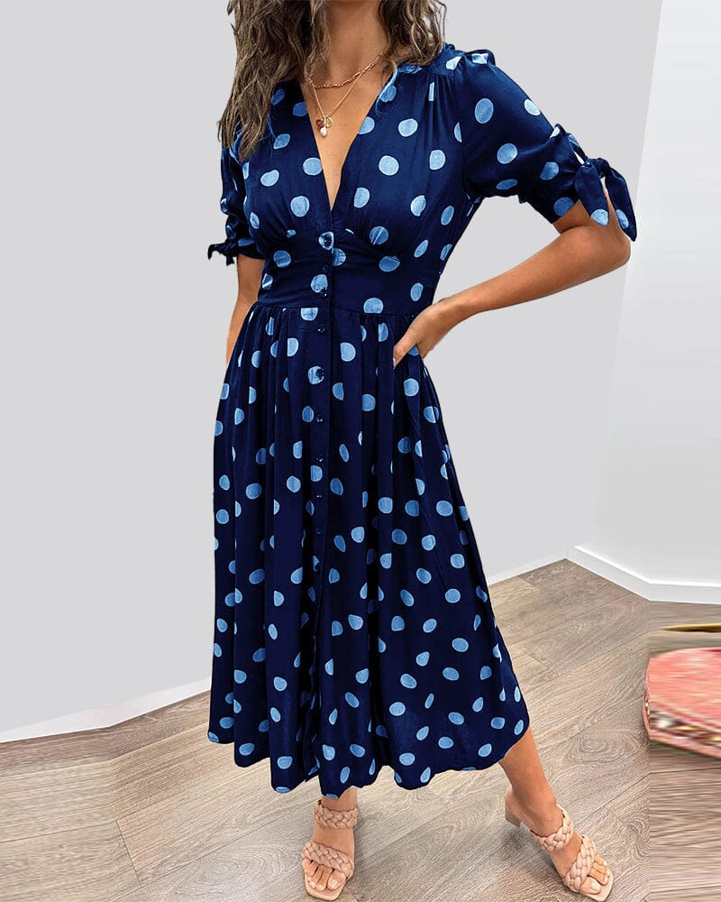Melody™ | Robe à Pois avec Décolleté en V