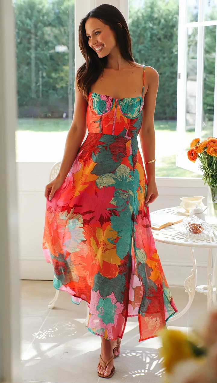 Camille™ | Robe Fleurie Dos Noué