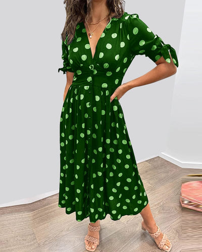 Melody™ | Robe à Pois avec Décolleté en V