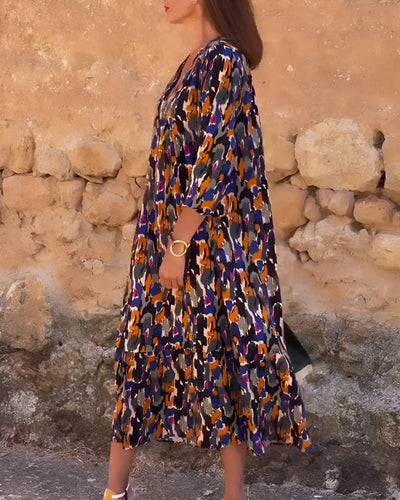 Violetta™ | Robe Longue à Motifs Rétro