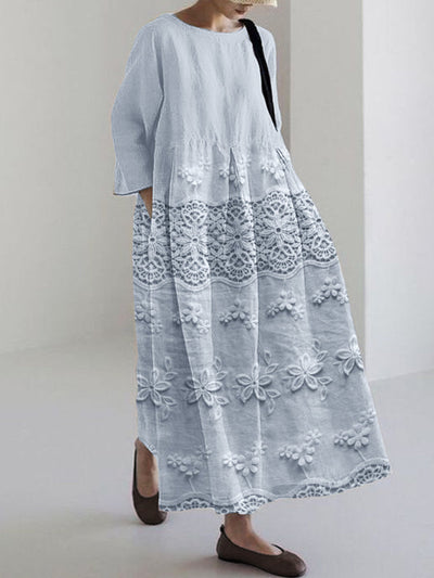 Thalina™ | Robe Longue Femme Imprimée en Dentelle