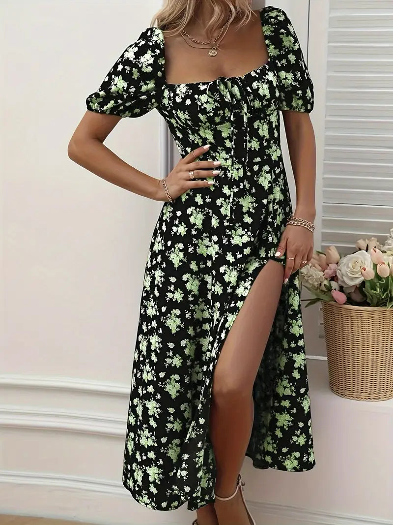 Liora™ | Robe Fendue Imprimée