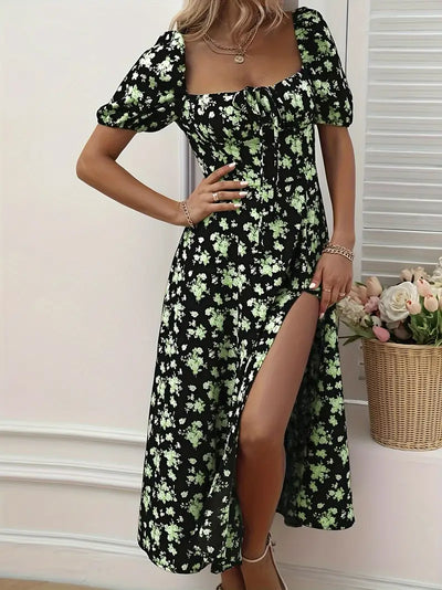 Liora™ | Robe Fendue Imprimée