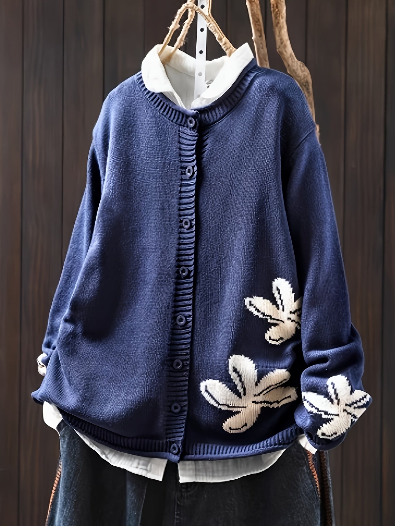 Séraphine™ | Manteau Maille Fleurie