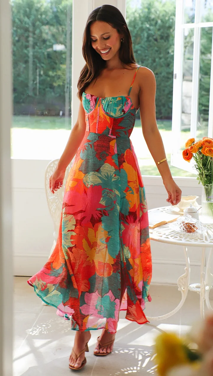 Camille™ | Robe Fleurie Dos Noué