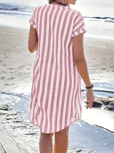 Soline™ | Robe boutonnée rayée