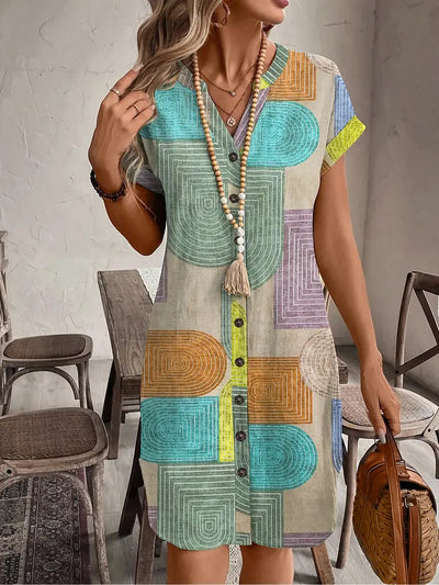 Lucille™ - Robe Géométrique Élégante
