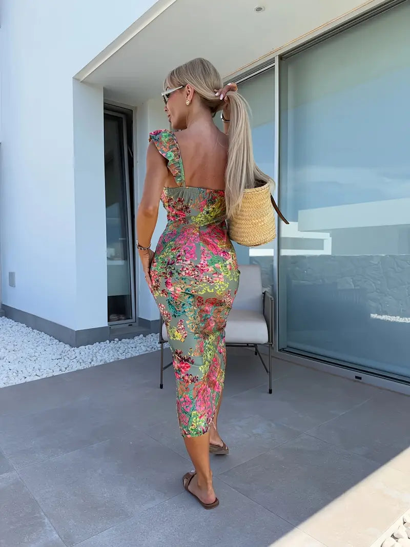 Isaline™ | Robe Fleurie Dos Nu