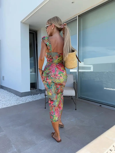 Isaline™ | Robe Fleurie Dos Nu