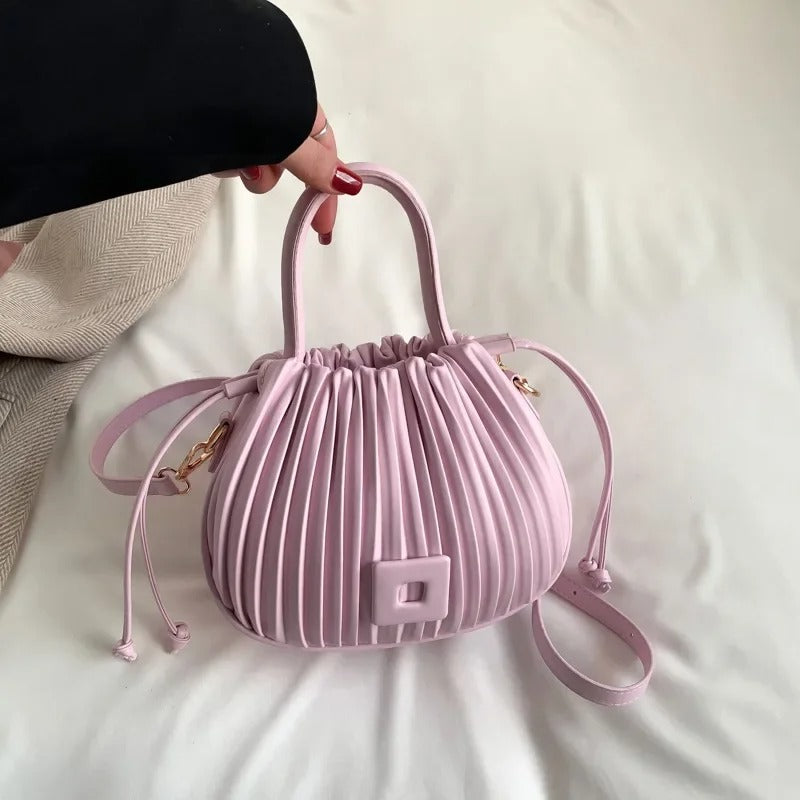 Cléa™ | Sac Plissé Rose Poudré