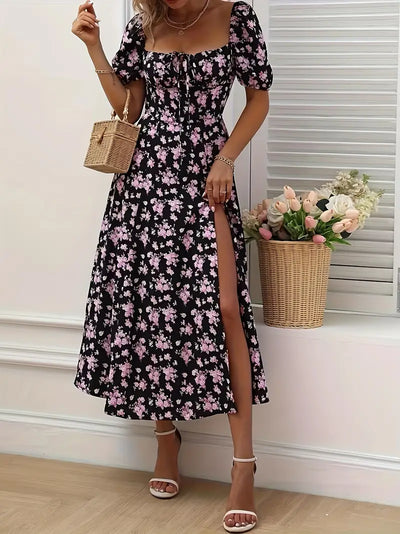 Liora™ | Robe Fendue Imprimée