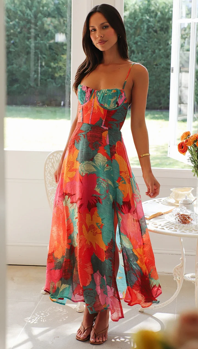 Camille™ | Robe Fleurie Dos Noué