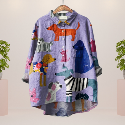 Isaline™ | T-shirt Artistique à Motif Canin