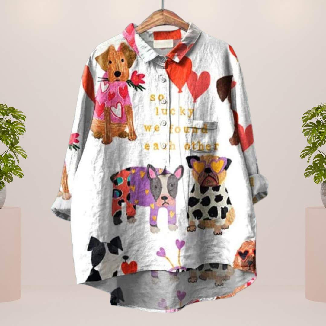 Isaline™ | T-shirt Artistique à Motif Canin