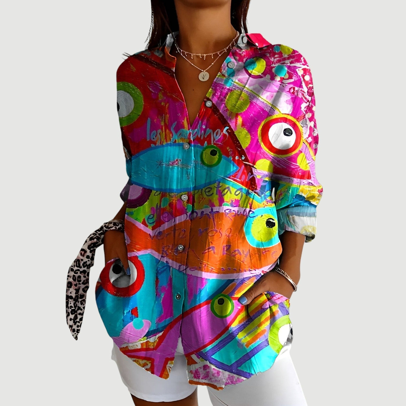 Adriana™ | Blouse Femme Chic à Design Géométrique.