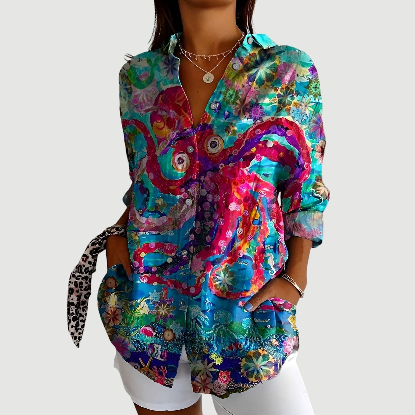 Alana™ | Blouse Femme À Design Géométrique.
