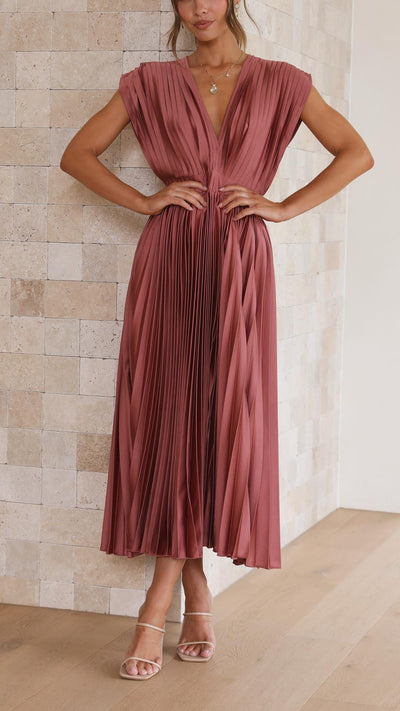 Alexis™ | Robe Longue Femme Plissée.