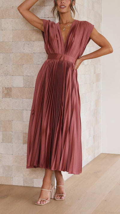 Alexis™ | Robe Longue Femme Plissée.