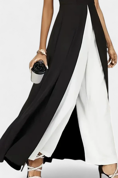 Alicia™ | Ensemble Bicolore Chic Sans Manches