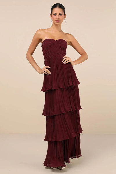 Alida™ | Robe Longue Évasée Maxi Plissée
