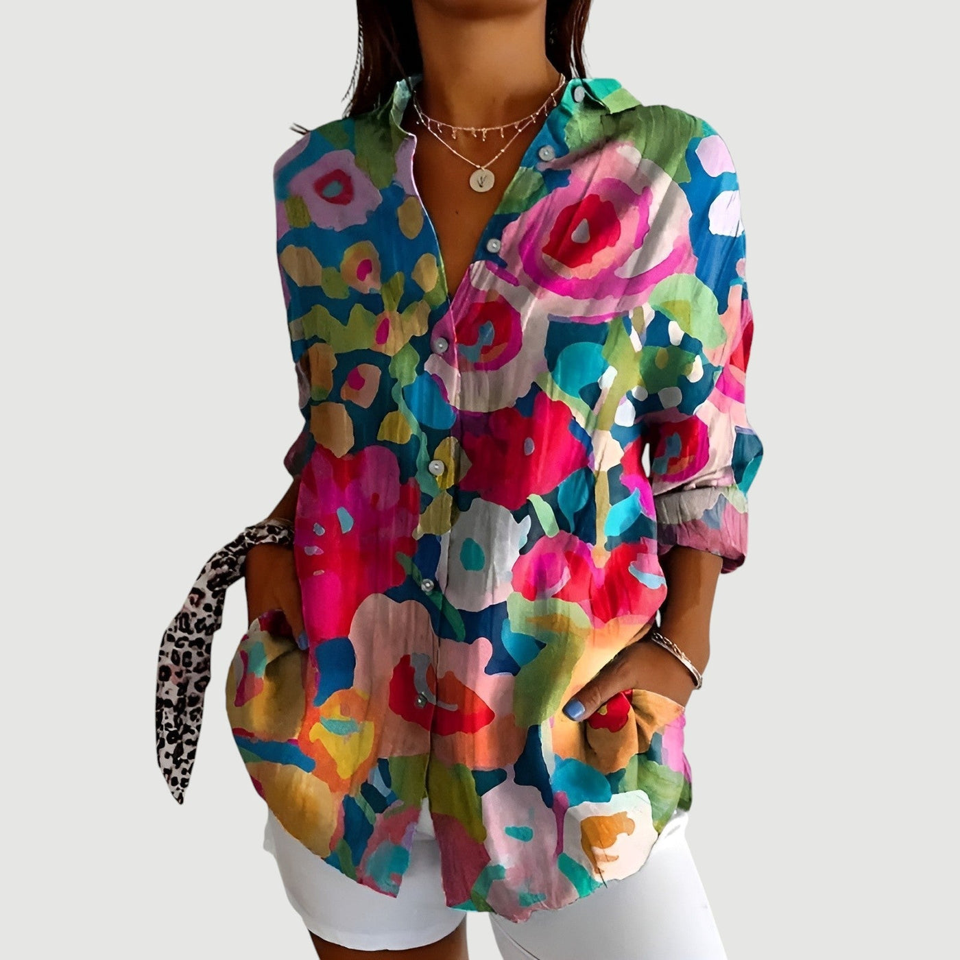 Anna™ | Blouse Femme Chic à Motif Géométrique