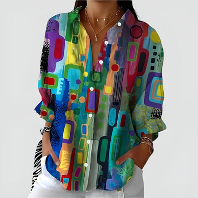Ava™ | Blouse Femme Motif Géométrique.