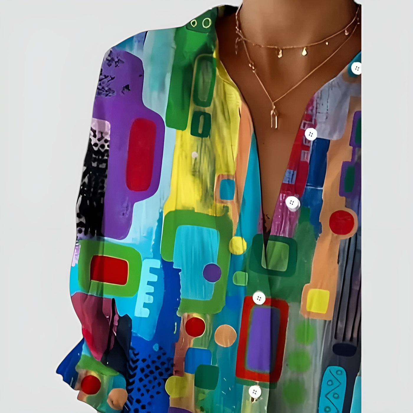 Ava™ | Blouse Femme Motif Géométrique.