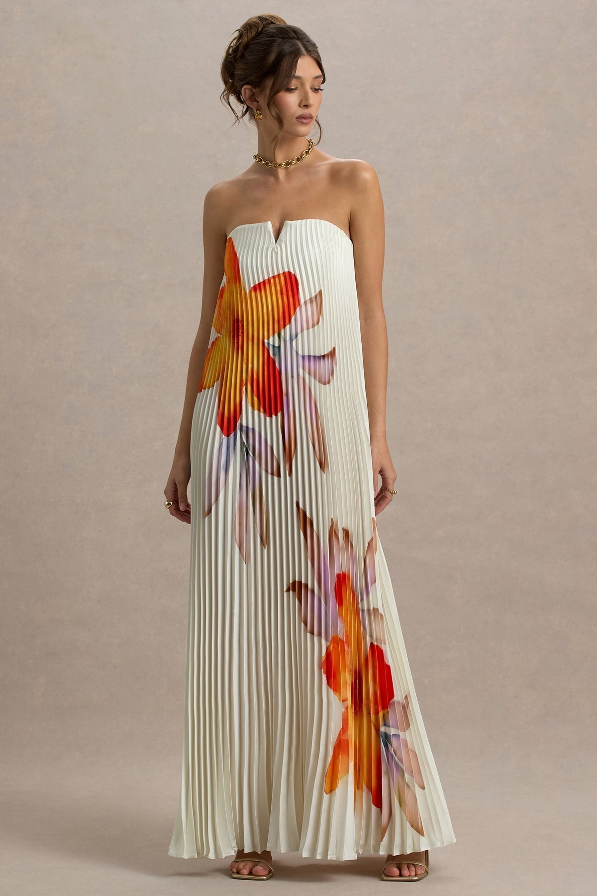 Bergamote™ | Robe Longue Fleurie Orange Maxi Été