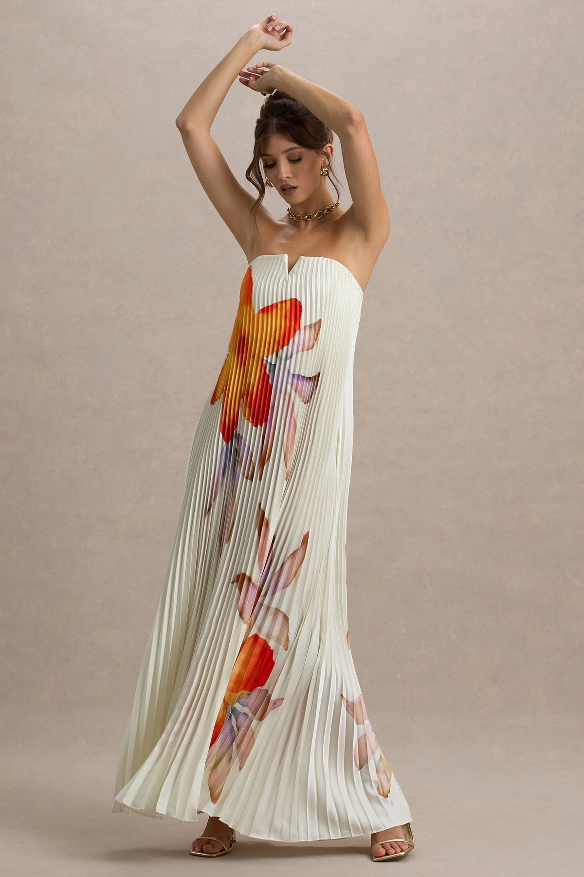 Bergamote™ | Robe Longue Fleurie Orange Maxi Été