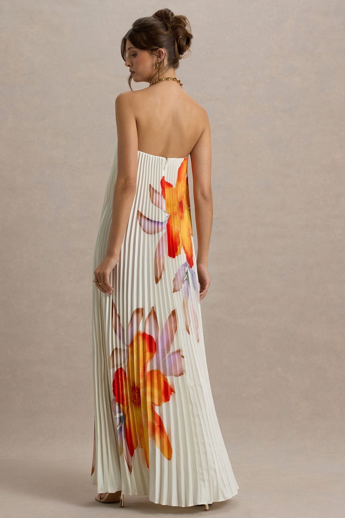 Bergamote™ | Robe Longue Fleurie Orange Maxi Été