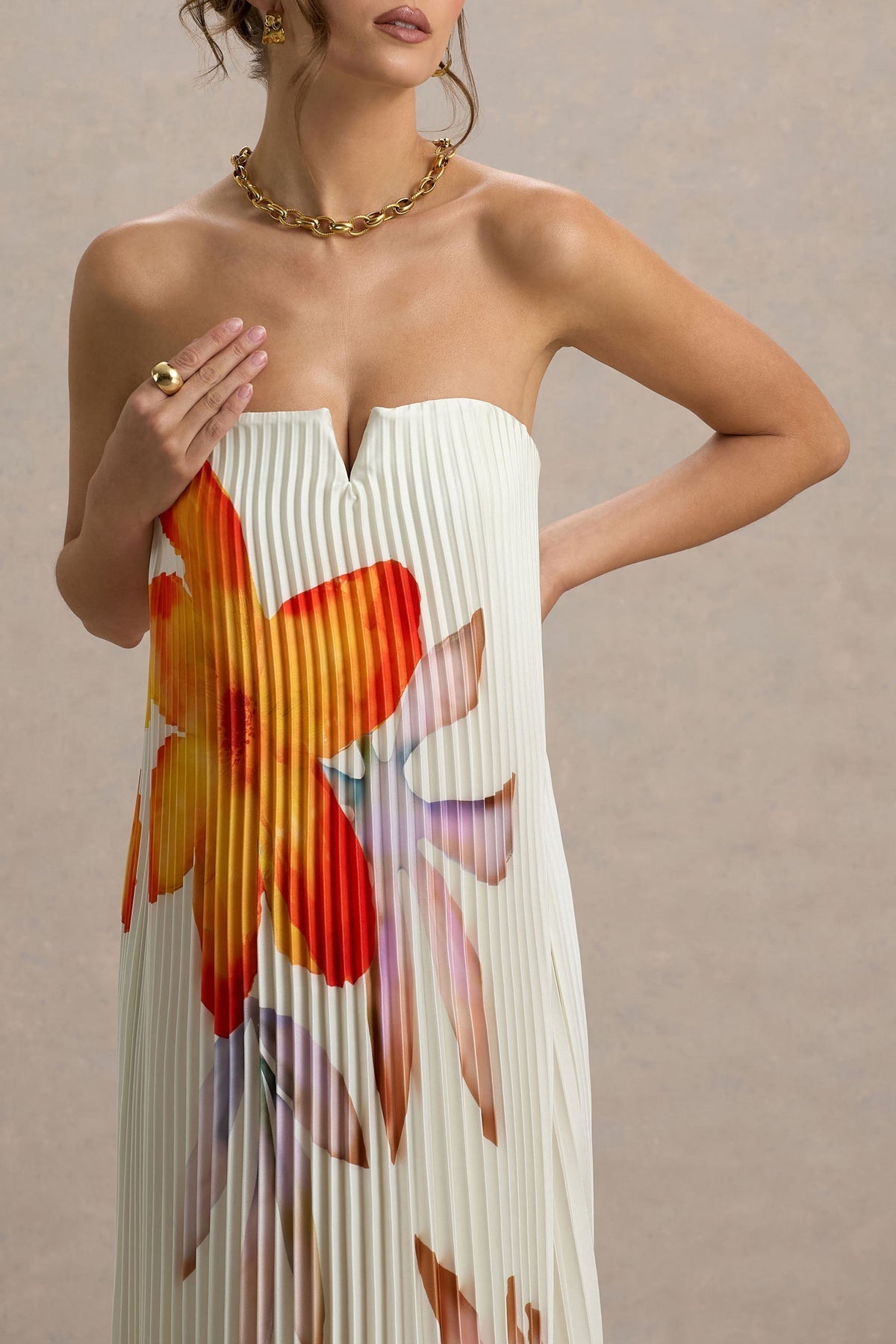 Bergamote™ | Robe Longue Fleurie Orange Maxi Été