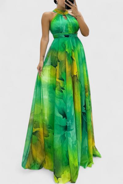 Caprice™ | Robe Maxi en Gaze à Imprimé Floral